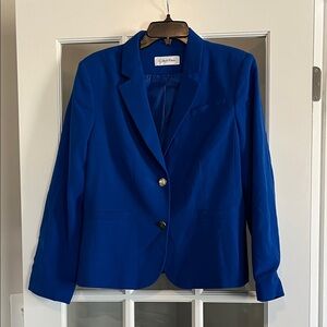 Calvin Klein Bold Cobalt Single-Breasted Blazer